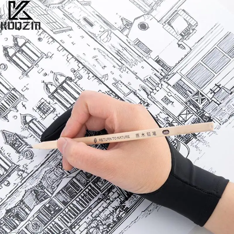 

Artist Drawing Glove For Any Graphics Drawing Tablet 1 Finger Anti-fouling,both For Right And Left Hand Black Free Size