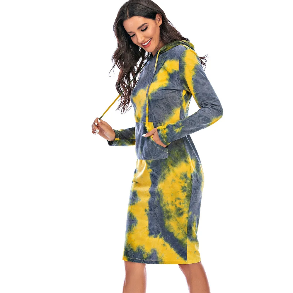 

Женские осенние корейские модные платья с принтом на завязках 2022, женские пуловеры, толстовка, повседневные свитшоты, платье, одежда, платья