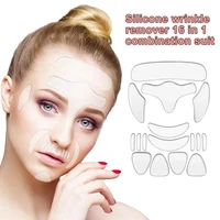 16pcsset reusable silicone anti wrinkle face moisturizing skin care forehead cheek chin sticker wrinkle remover strips