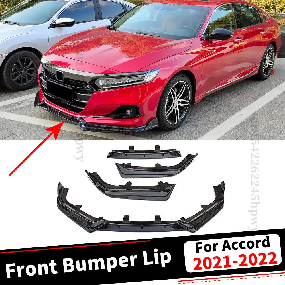

Front Bumper Lip Chin For Honda Accord 2021-2022 Splitter Cover Exterior Part Deflector Body Kit Tuning Protection Accessories
