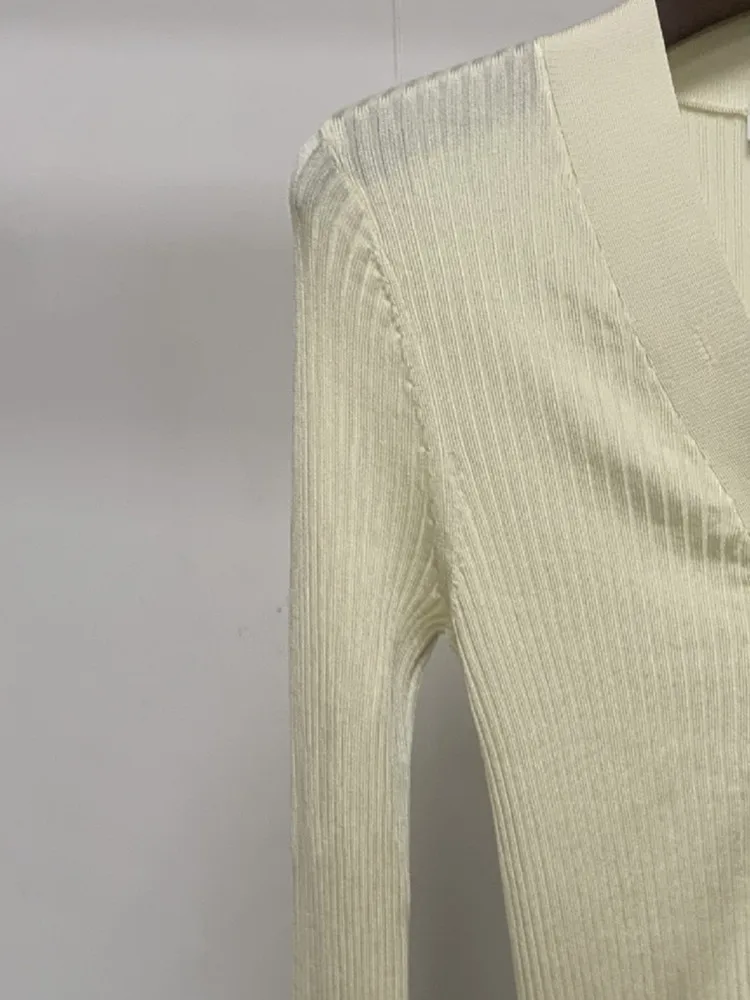 

Women V-Neck Solid Color Cardigan Temperament Slim Sweater Ladies Knitwear Top 2022 New Long Sleeve Single Breasted Jumper
