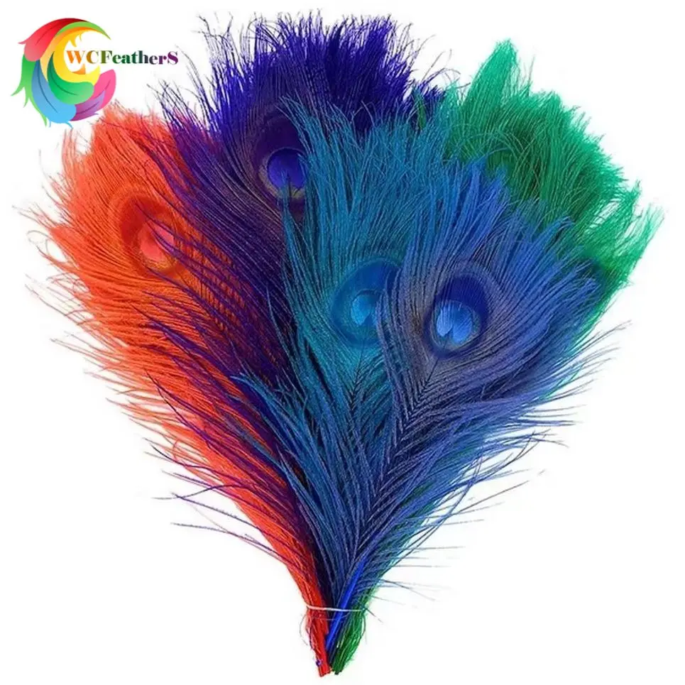 Ful Peacock Feathers Blue 20pcs Plumes For Crafts Jewelry Making Decoration Headwer,hat,hair Accessories