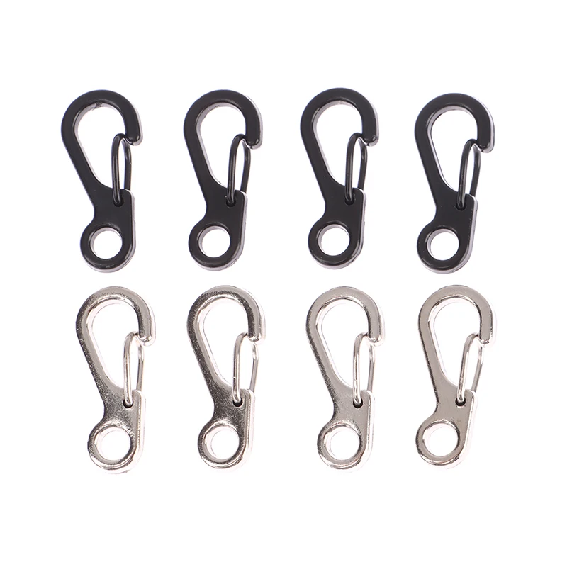 10Pcs Lobster Clasp Buckle Keychian Mini Carabiners Outdoor Camping Hiking Buckles Alloy Spring Snap Hooks Keychains Tool Clips