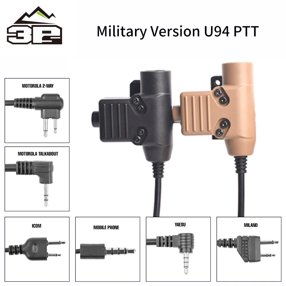 Auriculares tácticos U94 para caza, audífonos tácticos para RAC TMC COMTAC Earmor, militares PTT Airsoft Fit Nato Plug, accesorios para auriculares, novedad