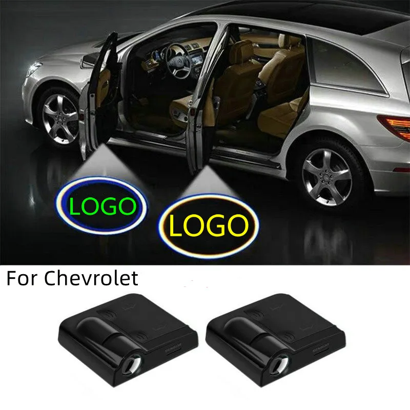 

2Pcs Car logo Led Door Welcome Light Wireless Laser Ghost Shadow Lamp For Chevrolet Colorado Cruze Spark Captiva Malibu