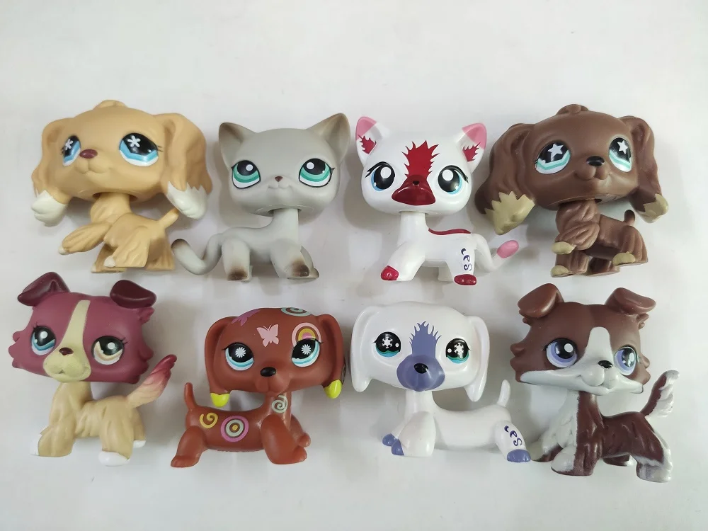 

8pcs/lot LPS Toy pet shop OOAK short hair cat dog Littlest Pet Shop kid toy #023