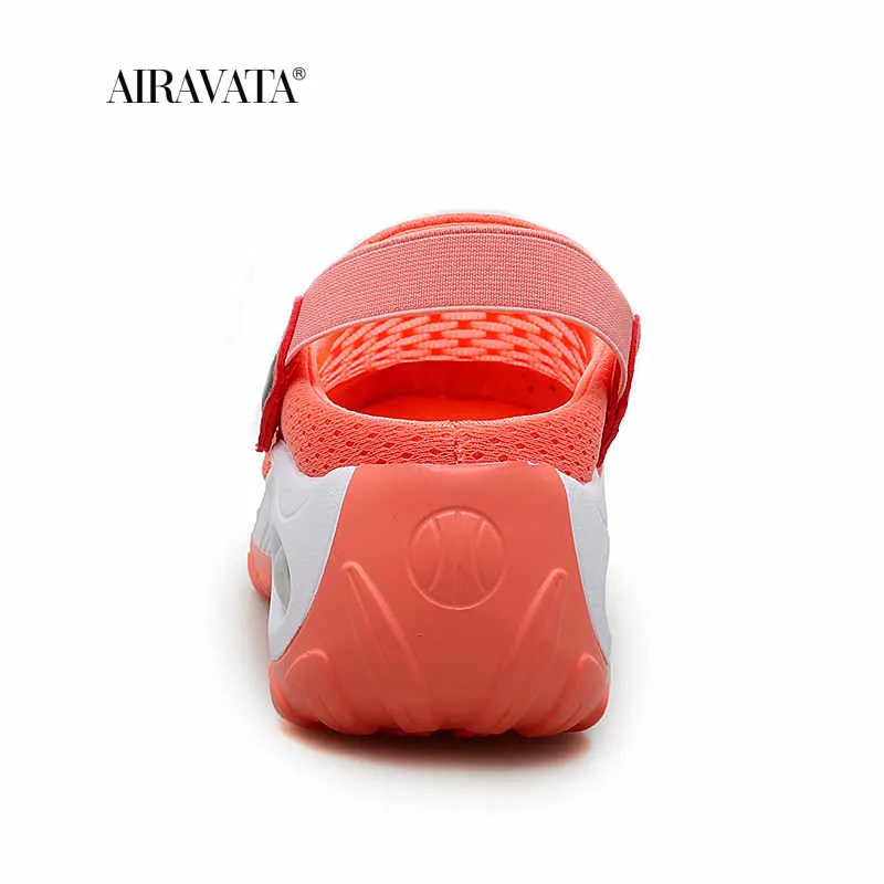 Women Sneaker Breathable Casual Sandals Height Increasing Air Cushion Rocking Shoes Buckle Round Toe Platform Single Shoes