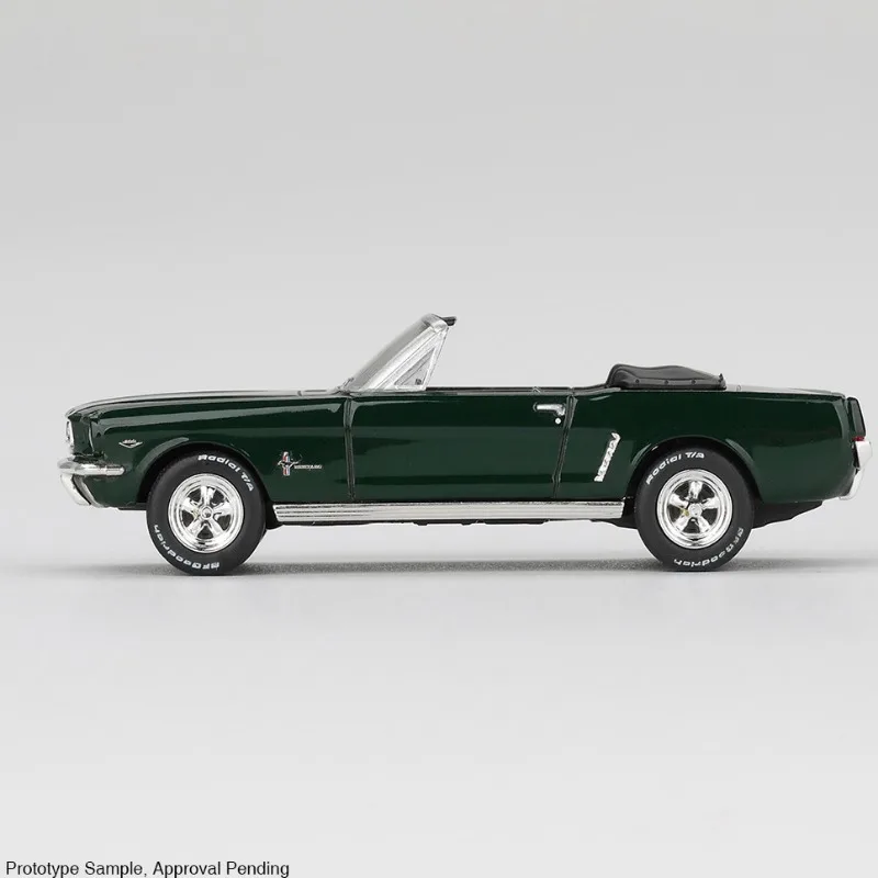 Фото MINI GT1: 64 #   Модель автомобиля Ford Mustang 1166, зеленый кабриолет, из сплава, статическая имитационная модель, коллекционная, для взрослых, мужская игрушка. №5