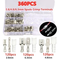 360pcs assortment male femal 2 84 86 3mm spade crimp terminals kit insulated wire connectors