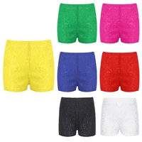 kids boys and girls solid color elastic waistband lace shorts dancewear ballet shorts jazz dancing stage performance costume