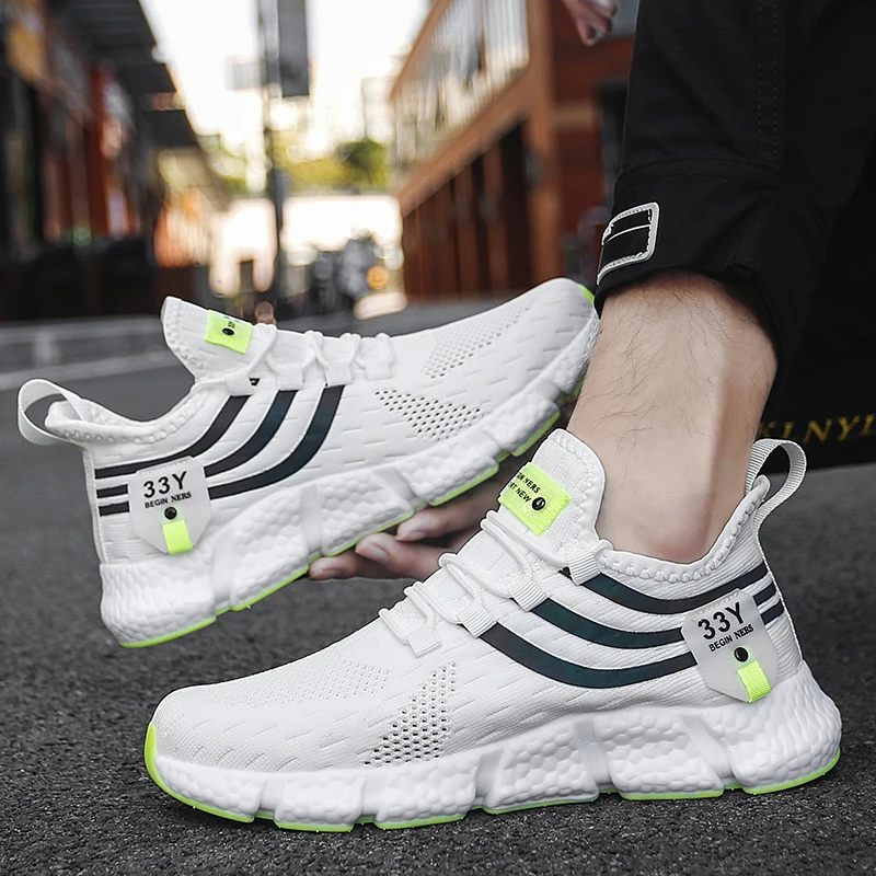 2023 Fashion Men's Professional Sports Shoes Mesh Breathable Men's White Running Shoes Comfortable Outdoor Women's Running Shoes