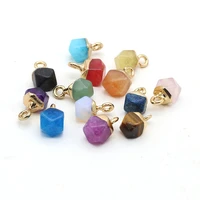 natural stone pendants gold plated faceted amethysts tiger eye cute charms for jewelry making diy women necklace earring gifts