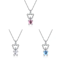 crystals from swarovski elemental crystals in sterling silver necklace