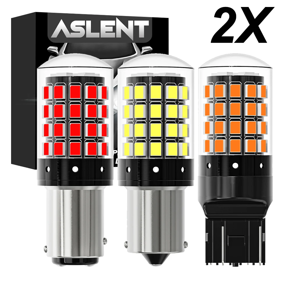 2 uds 1156 BA15S P21W BAU15S PY21W 7443 W21/5W T20 7440 W21W WY21W 1157 P21/5W BAY15D 54 bombillas LED lámpara CanBus luces de señal de giro