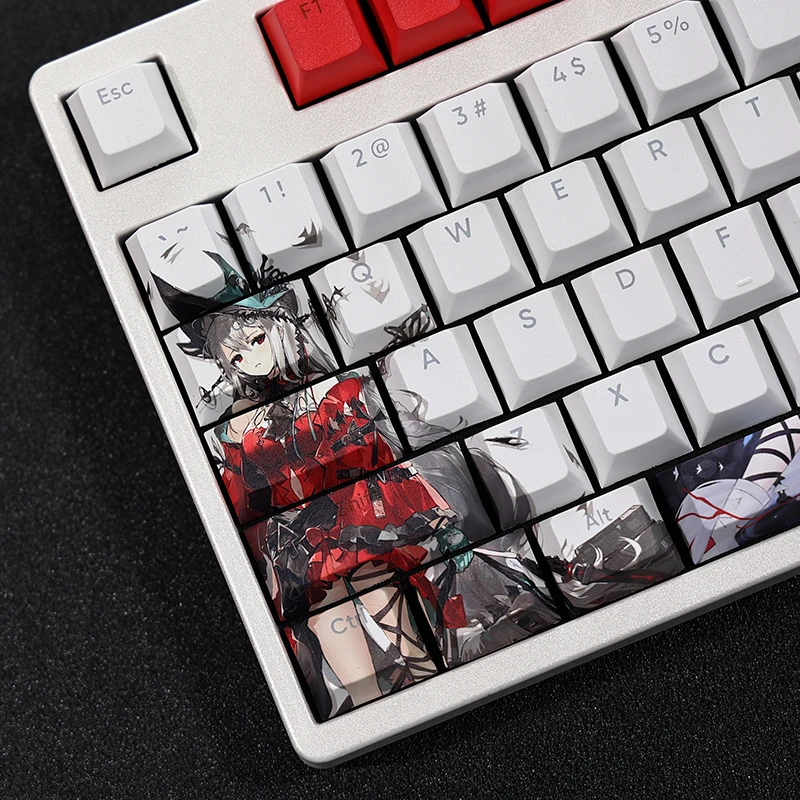 108 клавиш/набор Arknights Skadi стильная тема PBT Кепка для ключей мультипликационный Аниме игровая Кепка для ключей Вишневый профиль с подсветкой Keycap для MX Switch
