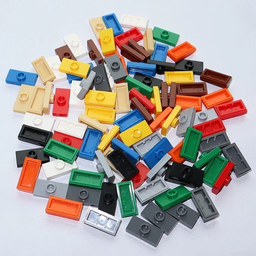 100 шт. 15573 дюйма 3794 1x2 с 1 пластиной-гвоздиком детали строительный блок сборка