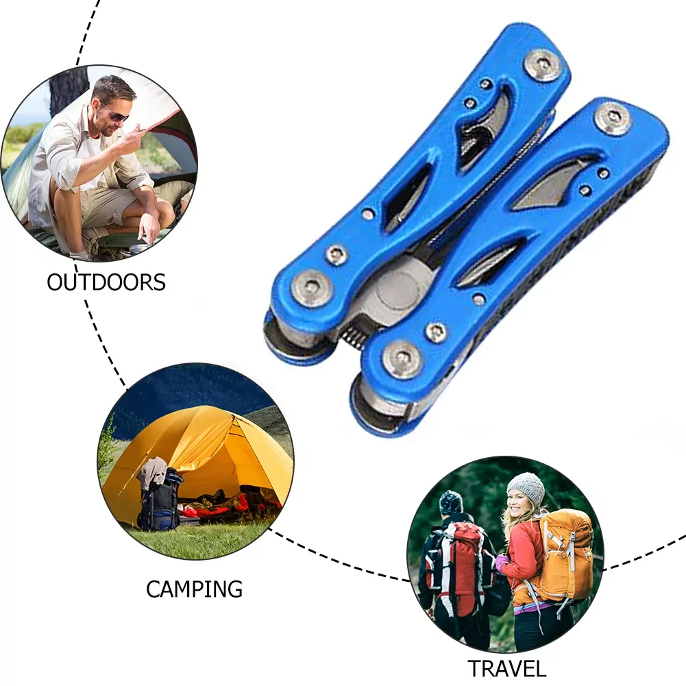 

12 in 1 Stainless Steel Pliers Multi-function Screwdriver Folding Pliers Bottle Opener Outdoor Campings Cutting Tools