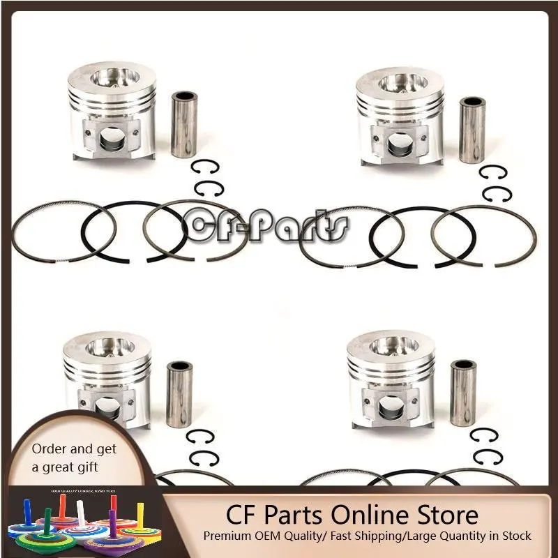 

New 4 Sets STD Piston Kit With Ring 123907-22081 Fit For Yanmar 4TNV106 Engine Takeuchi TL150 106MM