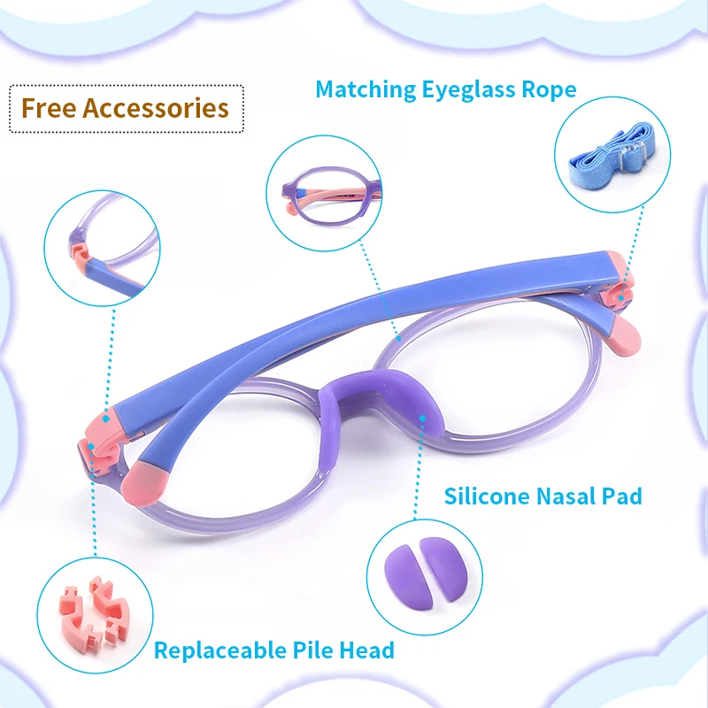 Оправа для очков Xbora мальчиков и девочек ультратонкие гибкие оптические