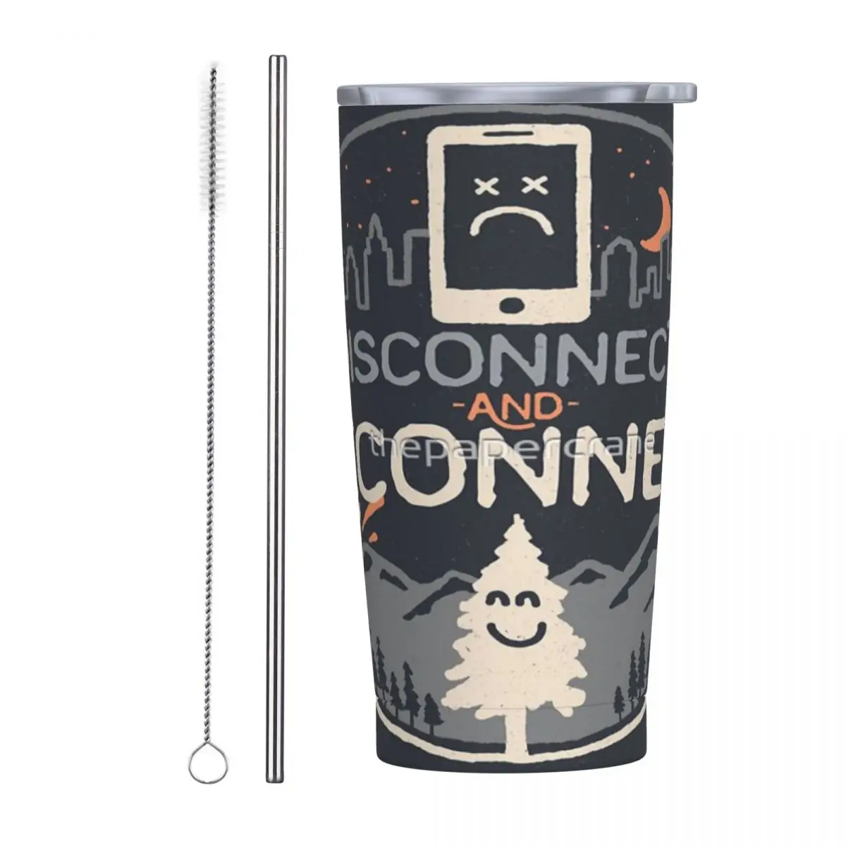 

Reconnect Stainless Steel Mug Odourless easy to use With straw brush Reusable