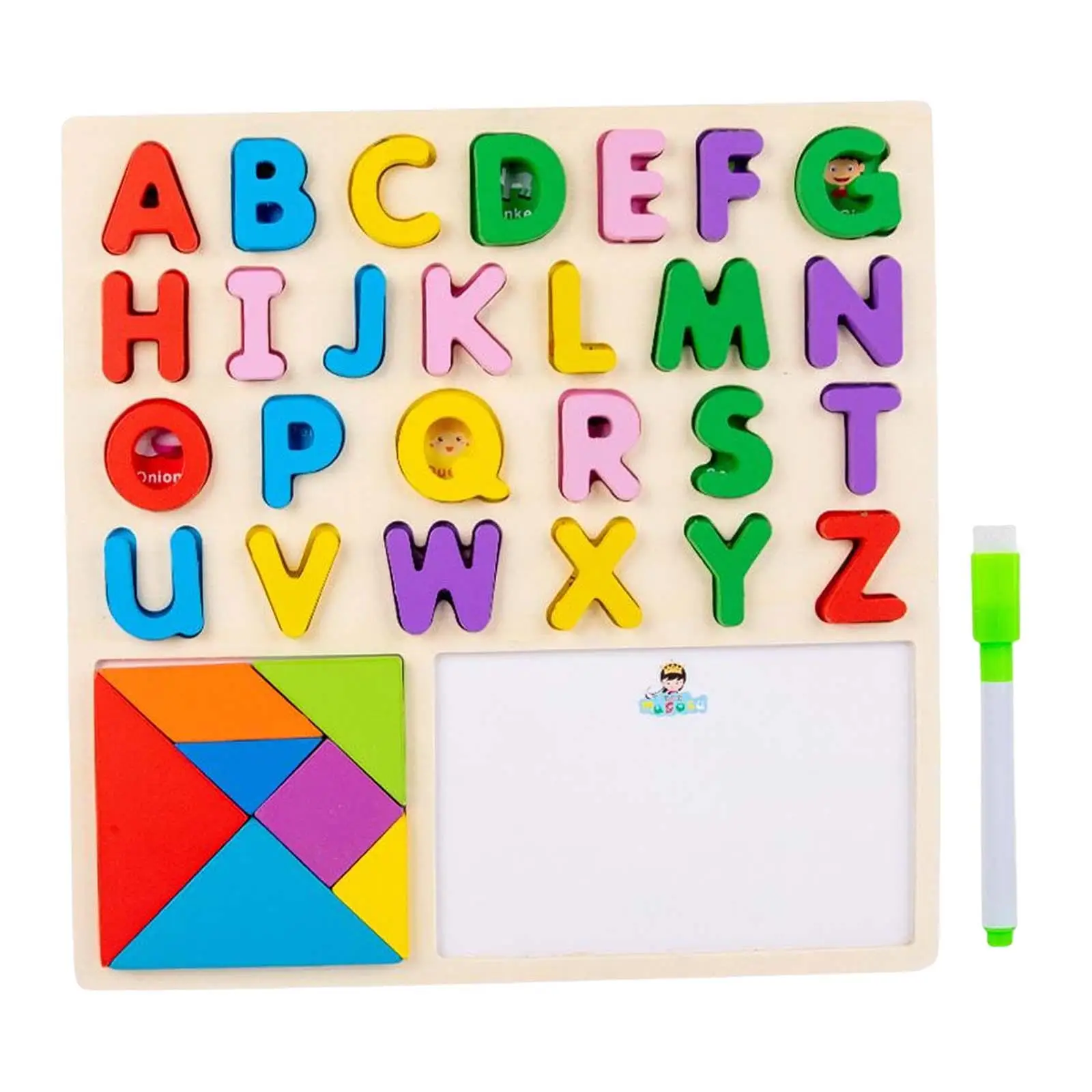 

Wooden Puzzle Matching Board, Educational Toys Puzzle Toy Multipurpose Alphabet