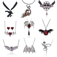 cool gothic plant animal necklace for women men gragon bat eagle heart rose pendant necklace costume party jewelry gifts