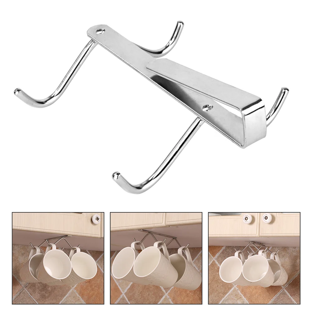 

Stainless Shelf Cup Hanging Rack Coffee Cup Hooks Mug Hooks Shelf Cabinet Mug Rack Cup Organizer Rack Cabinet Cup Hooks