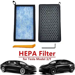 For Tesla Model 3 HEPA Activated Carbon Air Filter Built-in Air  Conditioning Filter Air Grid Purification Carbon Particle Filter -  AliExpress