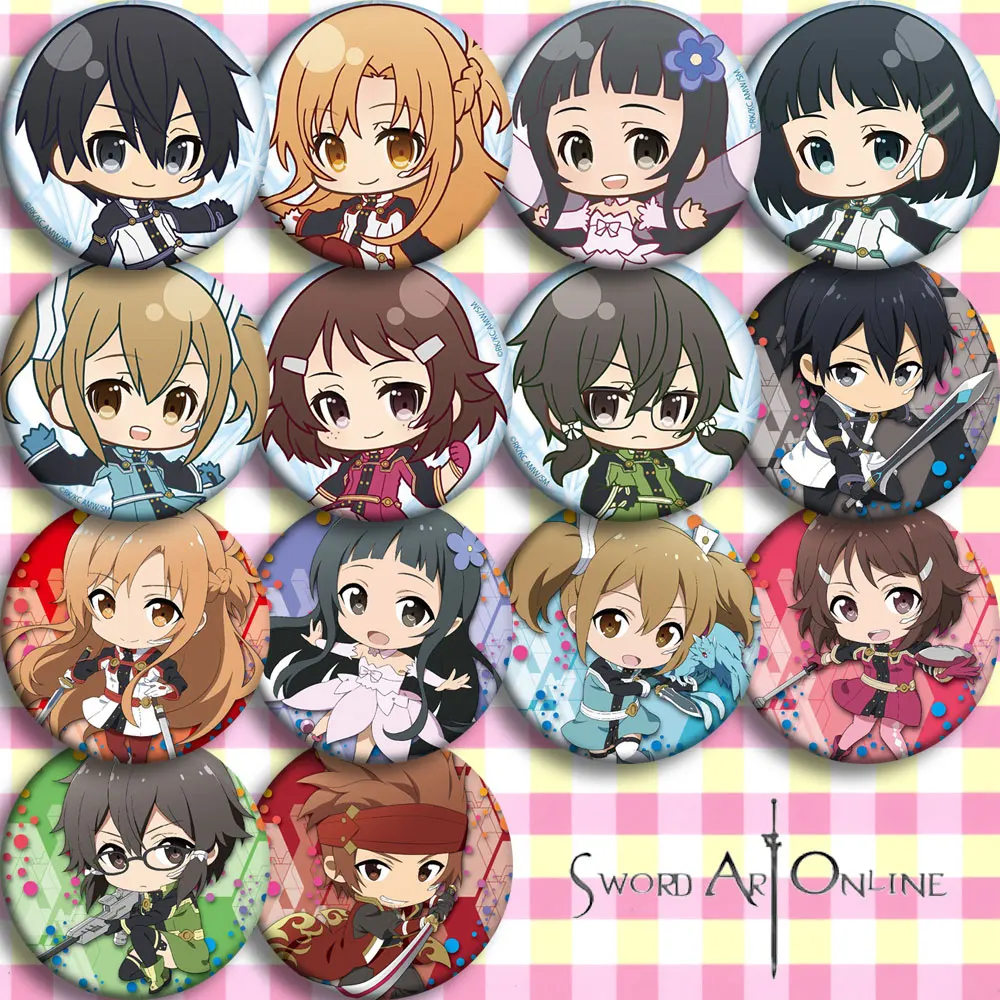 Bsarai Sword Art Online The Movie: Ordinal Scale Kirigaya Kazuto Yui Kirigaya Suguha Yuuki Asuna Ayano Keiko Cosplay Badge