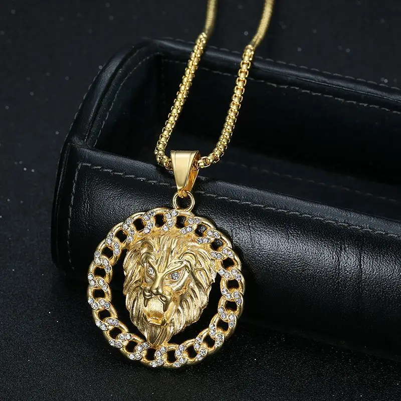 

Stainless steel lion pendant necklace