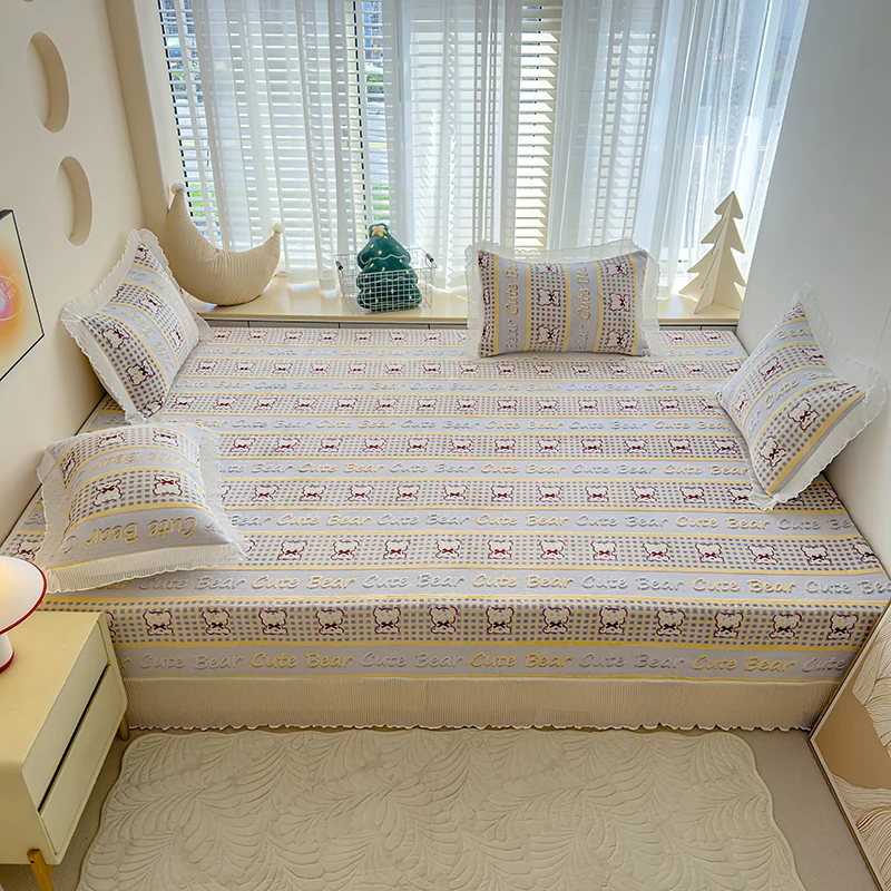 Custom Tatami Carved Velvet Bed Cover Breathable Non-Slip Northeast Large Kang Thickened Milk Coral Sheet