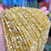 23468mm yellow opal faceted round natural stone loose spacer beads for jewelry making diy bracelet necklace 15%e2%80%9d wholesale