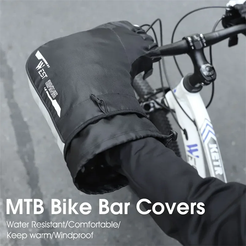 WEST BIKING велосипедные варежки на руль термоветрозащитные для бара MTB шоссейный