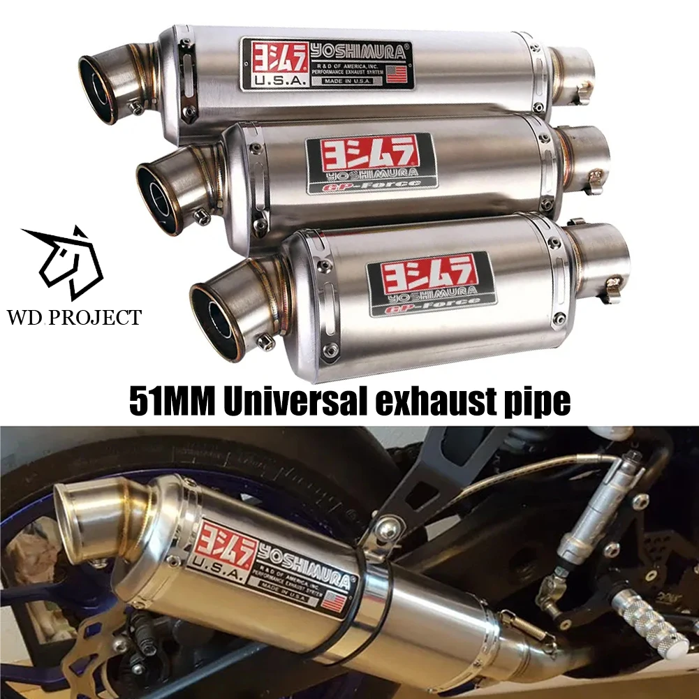 

51mm Universal Motorcycle ATV Exhaust Muffler DB Killer For Kawasaki Honda Yamaha NMAX155 FZ1N Z600 900 S1000RR CBR500R R6 R3 R1