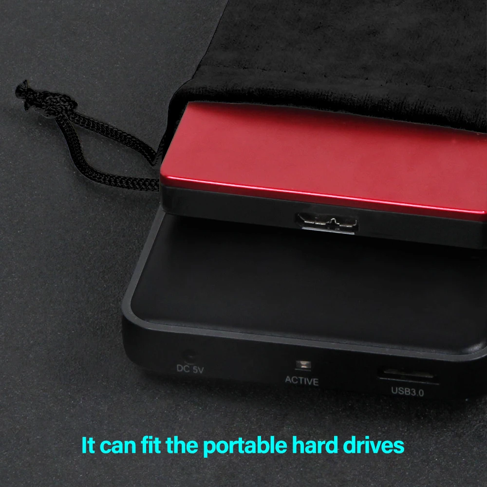 VOXLINK Portable Earphone Storage Bag Premium Velvet Fabric Bag for Earbuds USB Cable Mp3 Small Protection Pouch 7*9cm 20*30cm images - 6