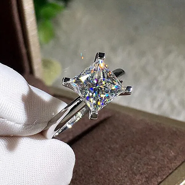 

Серебро S925, Лидер продаж, белое кольцо с бриллиантами Mosan в Европе и Америке, Женское Обручальное Кольцо
