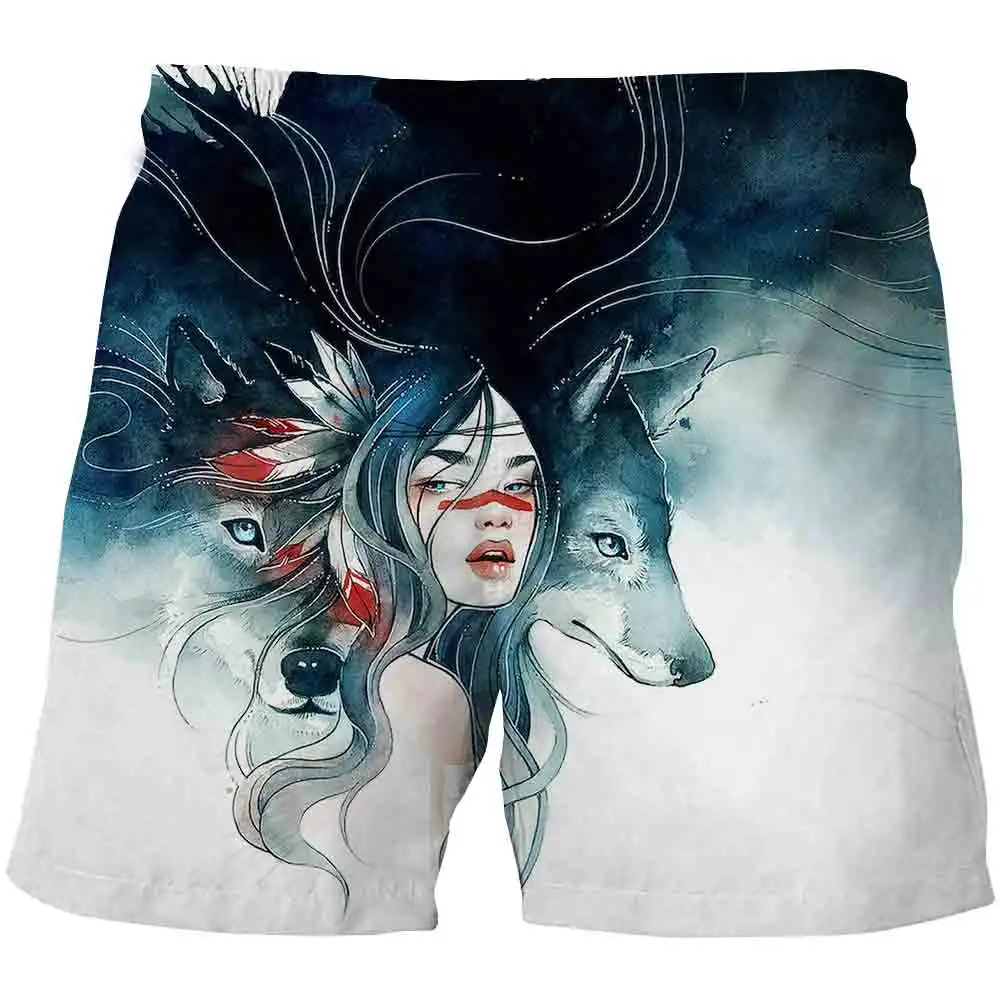 

Summer New leisure shorts 2022 Fashion kids handsome kids fashion Wolf series 3D Print shorts boys/girls unisex 4-14years old