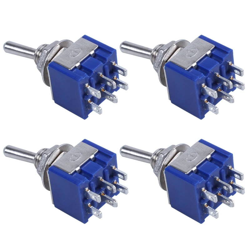 

AC 3A 250V 6A 125V DPDT 3 Way ON/Off/ON Latching Toggle Switches 3Pcs