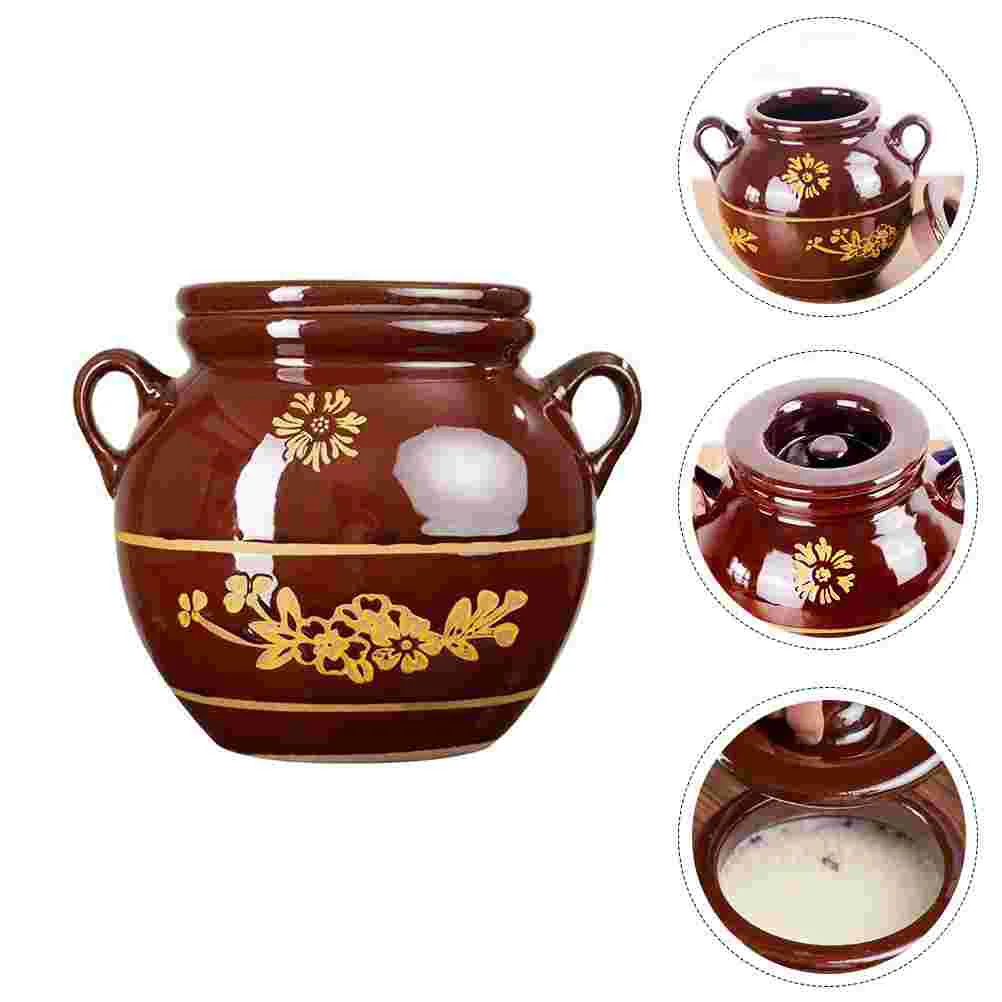 

1Pc Grain Storage Holder Ceramic Lard Oil Container Kitchen Storage Jar Home