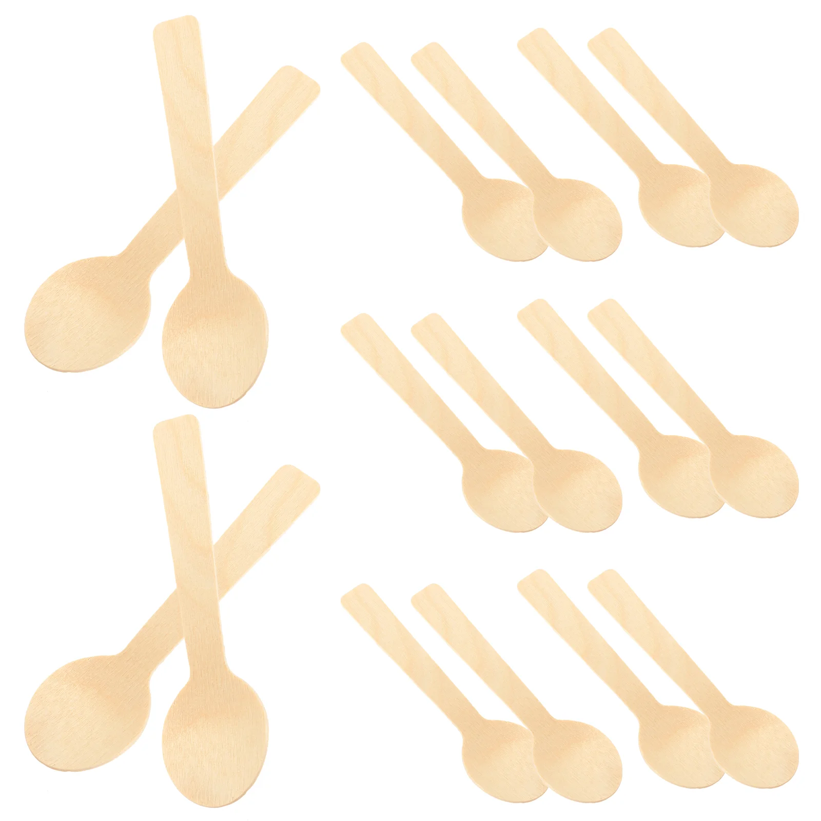 

100 Pcs Unique Spoons Tasting Stirring Coffee Scoop Wooden Caviar Bamboo Food Serving Soup Ice Cream