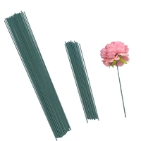 50pcs 172540cm diy floral material handmade wire stem artificial green flower stemaccessoies for wedding home decoration