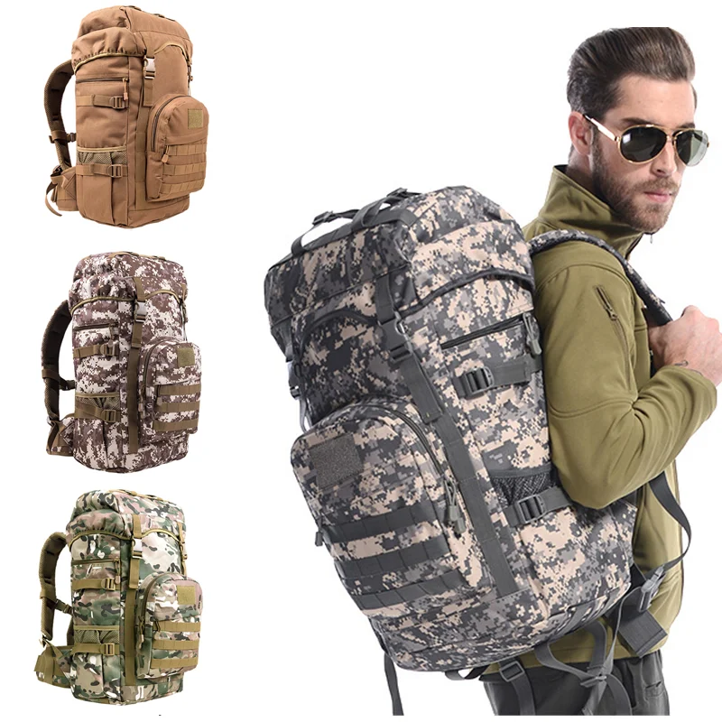 

Военный тактический рюкзак для мужчин, вместительная армейская сумка Оксфорд, дорожный Камуфляжный ранец для скалолазания, пешего туризма, 50 л