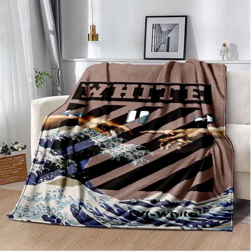 

3D Printing O-Off Blanket Fashion White Soft Comfortable Blanket Home Decorate Bedroom Living Room Sofa Blankets for Beds Gift