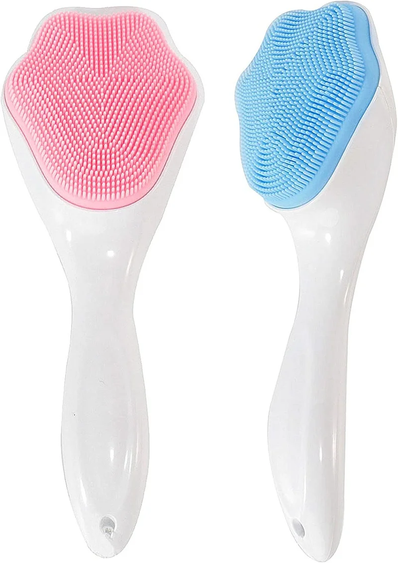 

Silicone Face Scrubber Exfoliating Brush,2 Pack Manual Handheld Facial Cleansing Blackhead Scrubber,Soft Bristles Waterproof