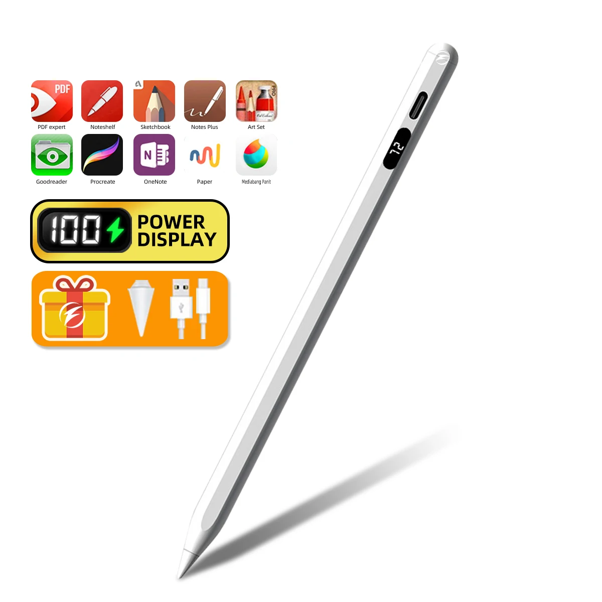 

For Apple Pencil 2 1 Active Capacitive Pen With LED Digital Power Display Universal Stylus Pen for iPad Android Phones Tablets