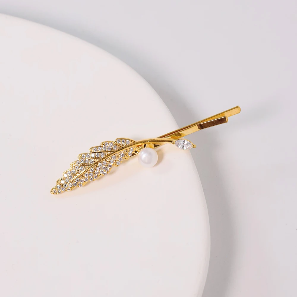 Натуральный пресноводный жемчуг инкрустированный цирконом аксессуары для волос