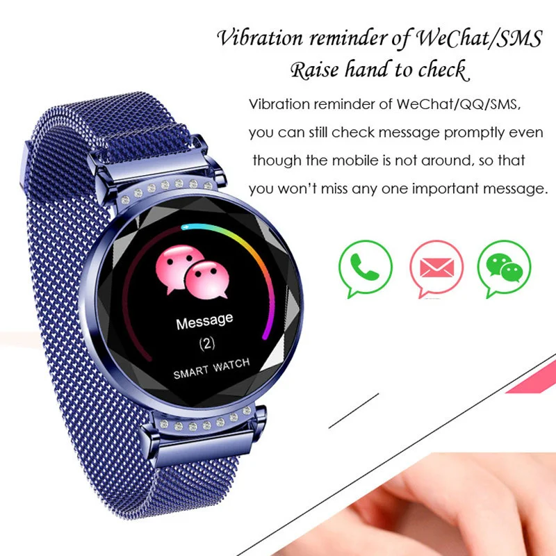 

New Smart Bracelet H2 Ladies Fitness Fashion Bracelet for Women Heart Rate Monitor Blood Pressure Measurement Waterproof Best