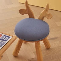 Nordic Solid Wood Children Chair Home Baby Seat Backrest Small Bench Creative Cartoon Low Stool Kindergarten Small Stool