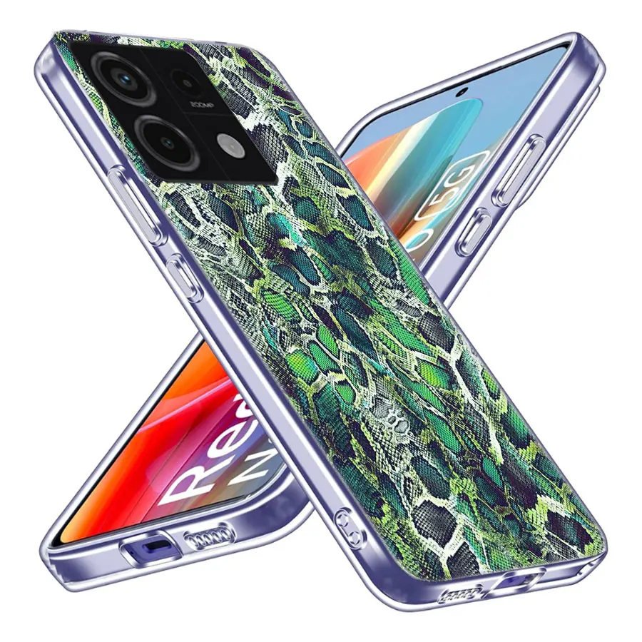 Прозрачный чехол для телефона из настоящей змеиной кожи Redmi Note 13 12 Pro+ Plus 5G 12S 13C 14C 12C