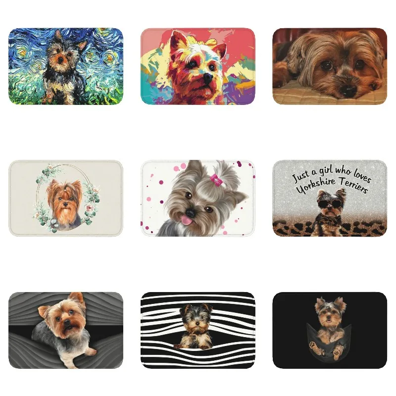 

Коврик Yorkie Starry Night для входной двери, комнатный коврик для входной двери, для йоркширского терьера, собаки, кухни, ванной, коврик для спальни, ...